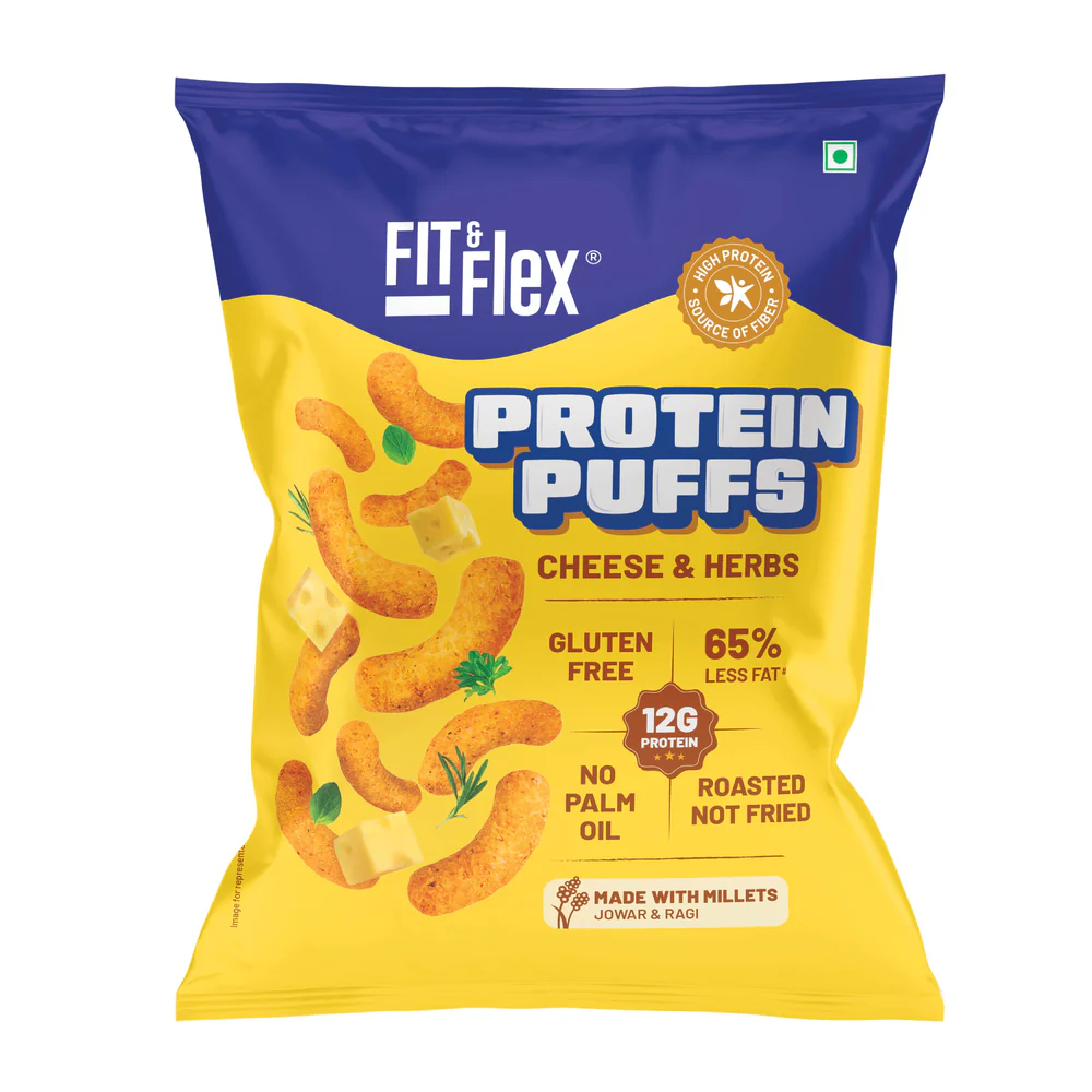 FIT&FLEX  PROTEIN PUFFS CHEESE & HERBS 55 GM